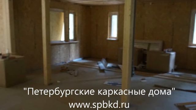 Строительство мансардного каркасного дома. Проект "Косалма-2". Карельский профиль. смотреть онлайн