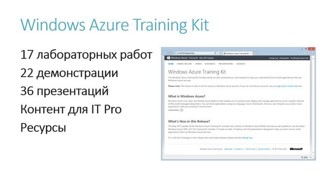 AzureRusTV, выпуск №10 - Обновление обучающего пакета Windows Azure Training Kit смотреть онлайн