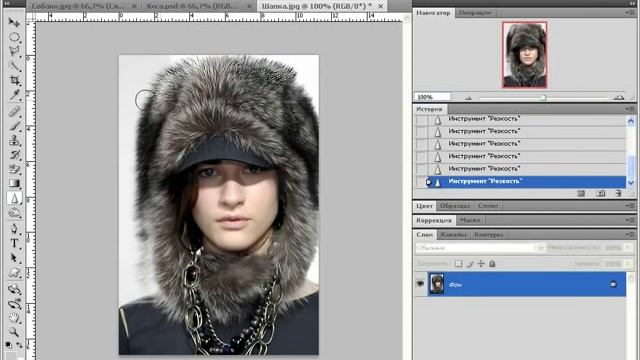 Photoshop CS4 CS5 33 Размытие, контраст, палец смотреть онлайн
