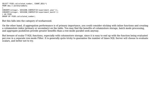 Databases: Emulate user-defined scalar function in a way which doesn't prevent parallelism смотреть онлайн