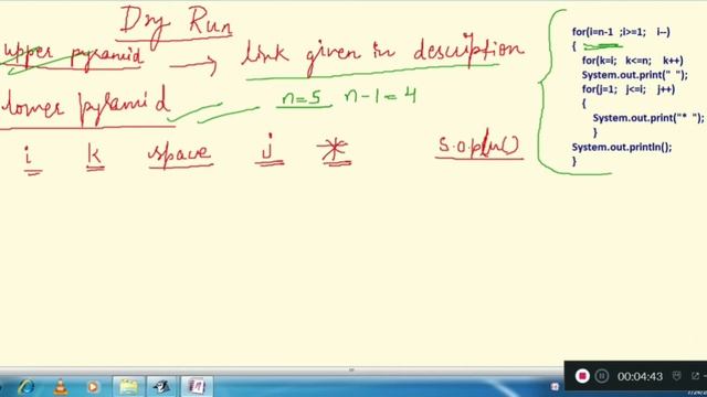 JAVA PATTERN PRINTING PROGRAM NO 13 DIAMOND PATTERN смотреть онлайн
