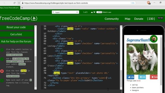 Style Text Inputs as Form Controls- freeCodeCamp Responsive Design with Bootstrap lesson #17 смотреть онлайн