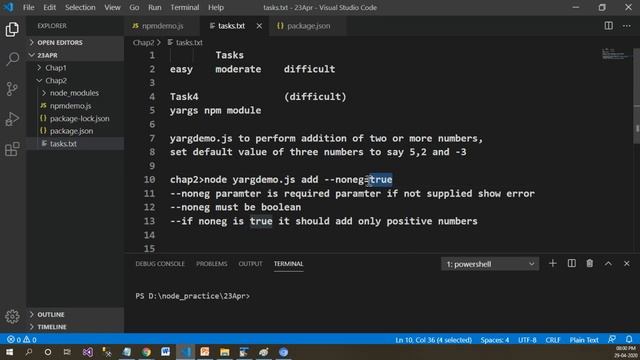npm module task in Node js смотреть онлайн