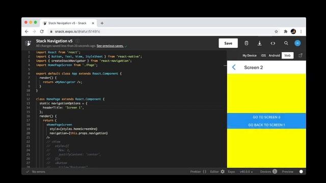 Stack Navigation v5 Demo Expo смотреть онлайн