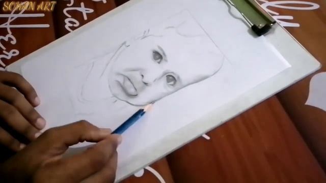 Drawing sketch of cute baby смотреть онлайн