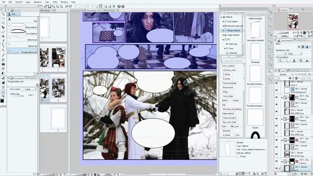 Вёрстка фотоманги в Manga Studio 5 и Photoshop CC смотреть онлайн