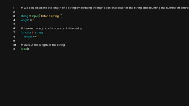 Calculate the length of a string without using built-in functions смотреть онлайн