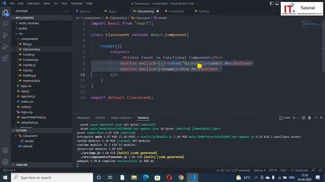 Event Handling in functional, class component, React JS Tutorial for beginners Hindi 2023 #reactjs смотреть онлайн