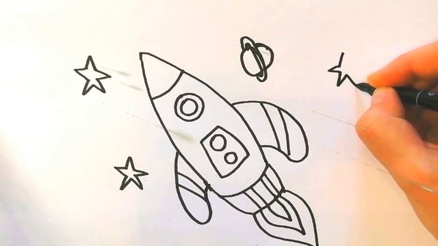 Как нарисовать РАКЕТУ / Рисуем ракету на День Космонавтики / How to draw a ROCKET смотреть онлайн