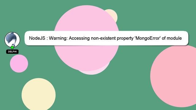 NodeJS : Warning: Accessing non-existent property 'MongoError' of module exports inside circular de смотреть онлайн