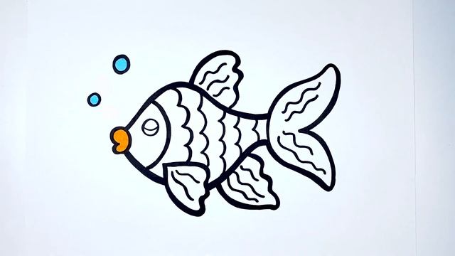 Bolalar uchun baliq rasm chizish /Pисуем картинку рыбки для детей /Draw of a fish for children смотреть онлайн