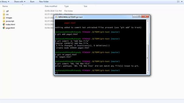 11 حذف ملفات من المشروع من خلال جيت Delete project files with git смотреть онлайн