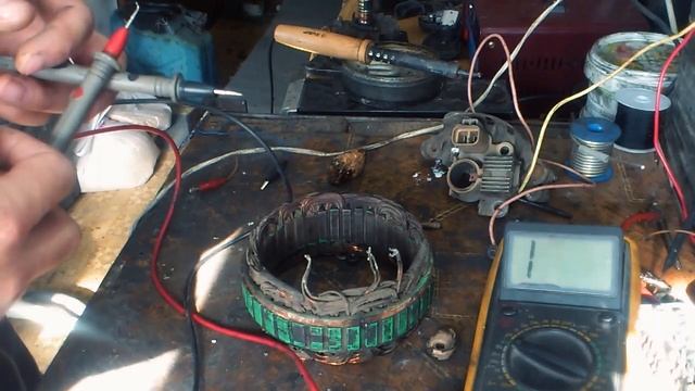 Ремонт генератора Mando. Замыкание статора. Repair of the generator Mando. Closing the stator. смотреть онлайн