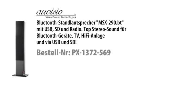 auvisio Bluetooth-Standlautsprecher "MSX-290.bt" mit USB, SD und Radio смотреть онлайн