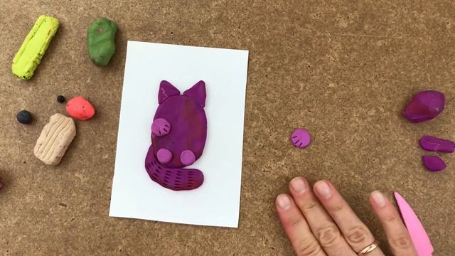 Как слепить из пластилина КОШКУ. Лепка из пластилина для детей. Кот или кошка из пластилина легко. смотреть онлайн