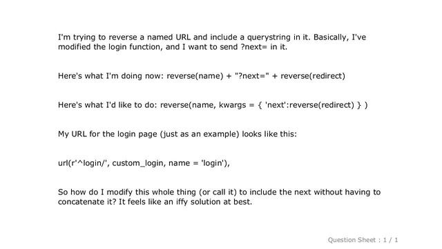 Django : Including a querystring in a django.core.urlresolvers reverse() call смотреть онлайн