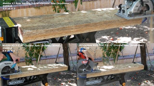 Makita X2 Rear Handle Circular Saw XSR01Z VS Makita X2 Circular Saw XSH01Z VS Milwaukee Fuel 2731-2