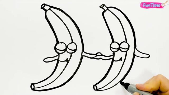 Мультик о бананах Как нарисовать банан Желтый банан Рисуем красками смотреть онлайн