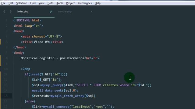 9. Modificar un registro mediante php y mysqli - Curso intermedio de PHP y Mysqli - Microcora смотреть онлайн