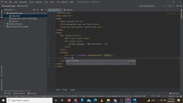 Animated Logo With Moving Text Effects Using CSS & JS смотреть онлайн