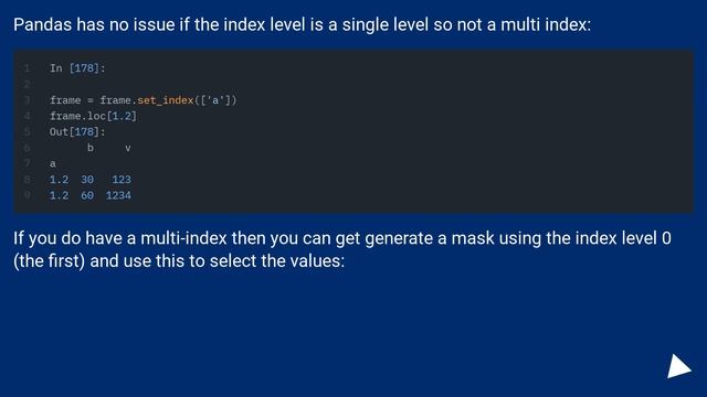 How to work with data indexed by floats in pandas смотреть онлайн