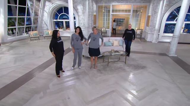 AnyBody Loungewear Cozy Knit Inspirational Message Top on QVC смотреть онлайн