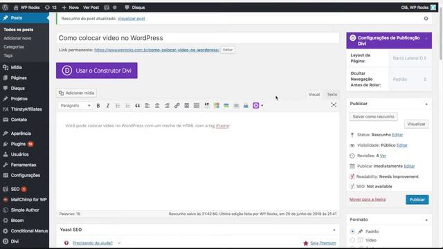 como colocar video no wordpress iframe смотреть онлайн