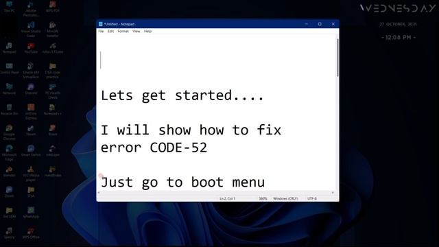FIX ERROR CODE 52 Window11 смотреть онлайн