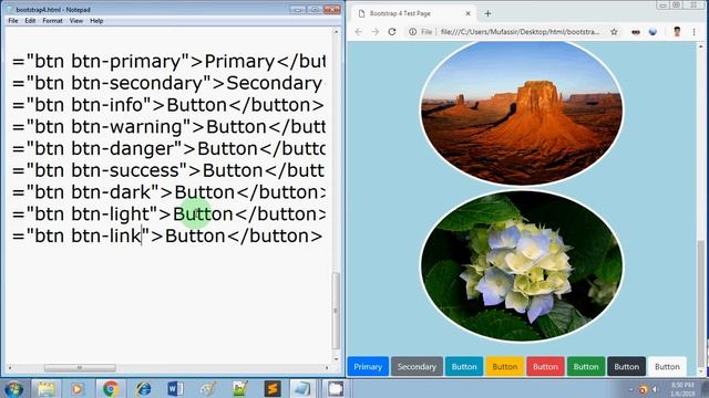 BOOTSTRAP 4 TUTORIAL FOR BEGINNERS PART 4 (button designing) смотреть онлайн