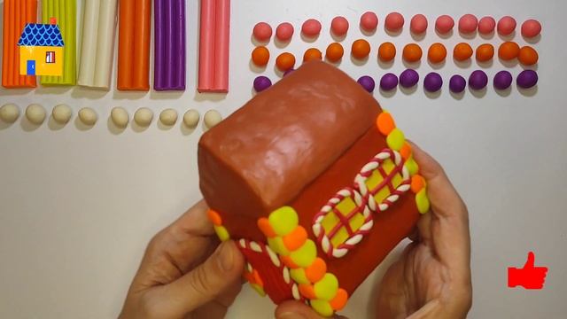 Лепим из пластилина зимний разноцветный ? домик. смотреть онлайн