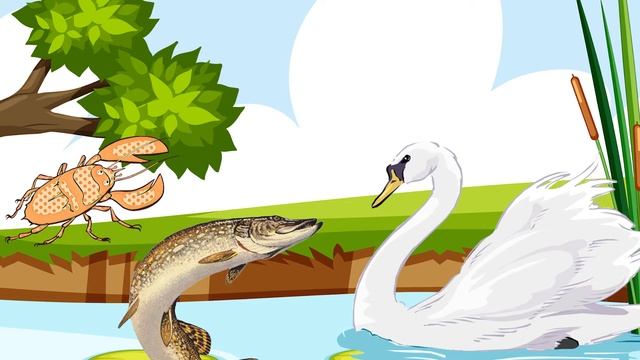 Лебедь, Щука и Рак / Басня Крылова смотреть онлайн