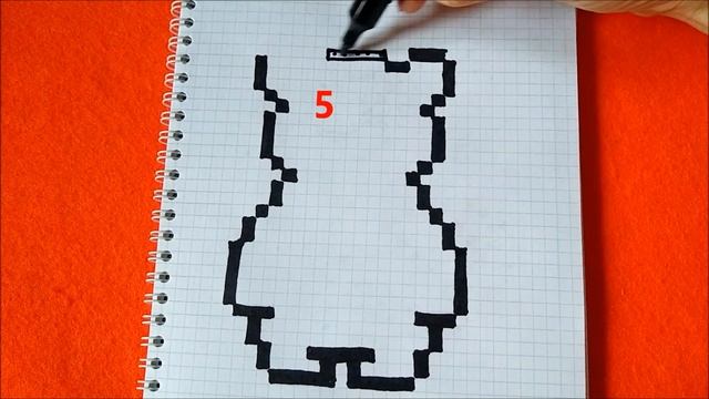 Как рисовать Мишку по клеточкам рисунки стиль Пикселенжер How to Draw Bear Pixel Art смотреть онлайн