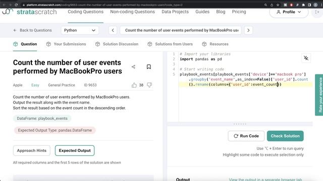 APPLE Interview Question Explained - Python Data Science | "Events performed by MacBookPro" | EDS смотреть онлайн