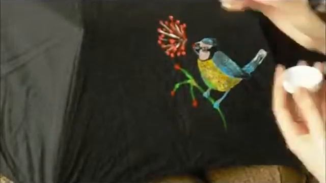 Ручная роспись зонта акриловыми красками