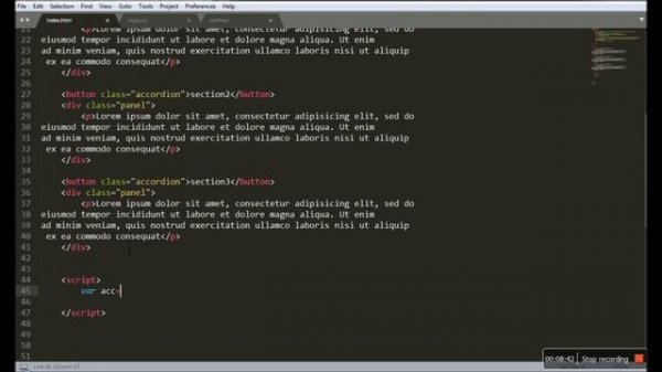 how to create Accordion menu with html, css and javacript