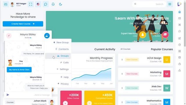 Education Career Admin Dashboard Template with RTL Mini Sidebar Dashboard смотреть онлайн