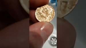 Удаление красного налёта на ранних советских монетах, алюминиевая бронза.