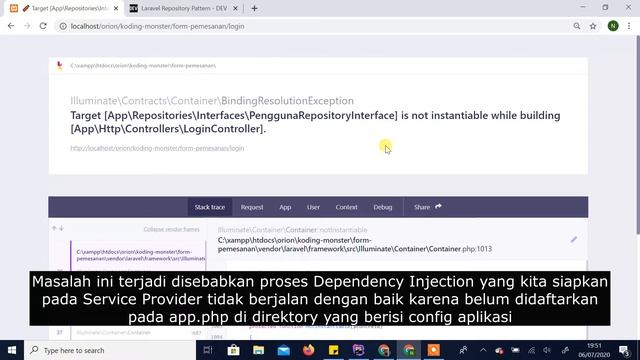Video 3 - Mengatasi masalah Repository Pattern "Interface is not instantiable ..." 100% Work смотреть онлайн