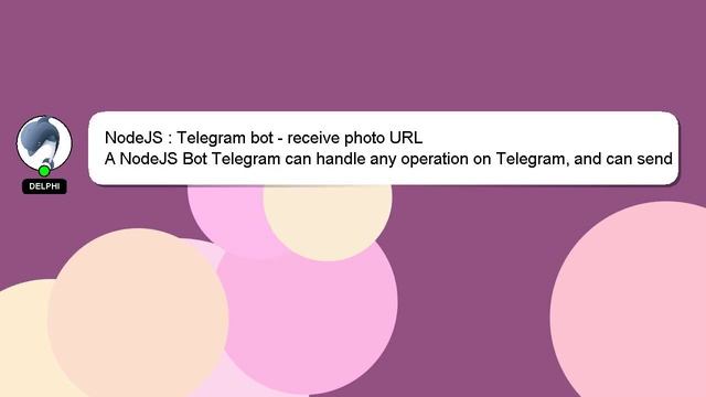 NodeJS : Telegram bot - receive photo URL смотреть онлайн