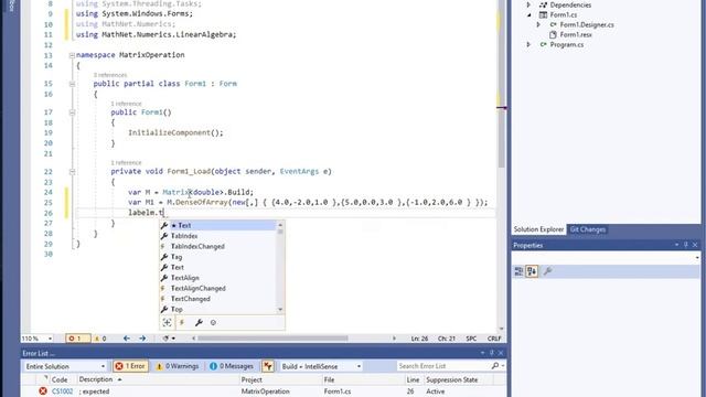 How to find determinate, Inverse and transpose of matrix in C# смотреть онлайн