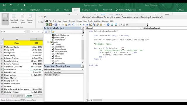 2.16 - Deleting Rows which Meet a Condition in Excel VBA смотреть онлайн