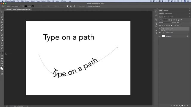 How to put type on a path in Adobe Photoshop CC 2017.1.0 смотреть онлайн