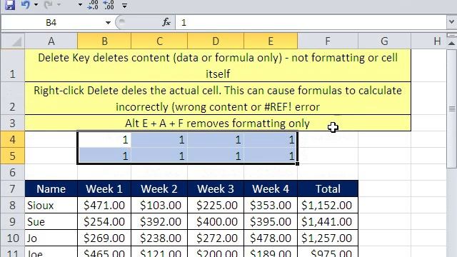 Excel Magic Trick 585: Deleting Content, Cells, Formatting & The Problem with Right-Click Delete смотреть онлайн