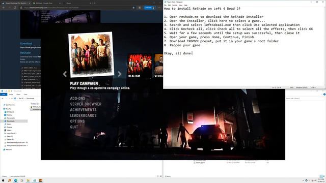 How to install ReShade 4.9.1 on Left 4 Dead 2 смотреть онлайн