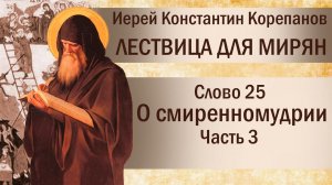 Слово 25. О смиренномудрии. Часть III. Иерей Константин Корепанов.