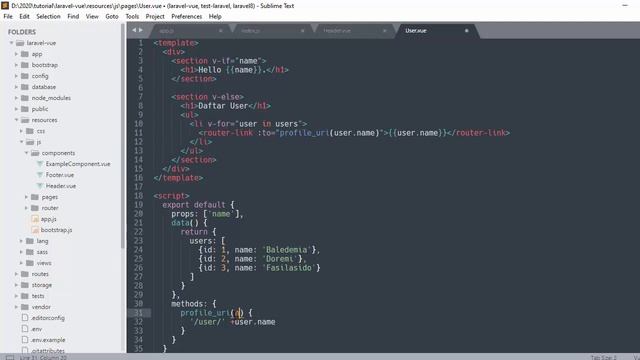 Tutorial Laravel Vue js Indonesia #16 - Pages Profile смотреть онлайн