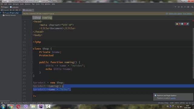 ООП для начинающих PHP. Свойства класса. Область видимости свойства смотреть онлайн