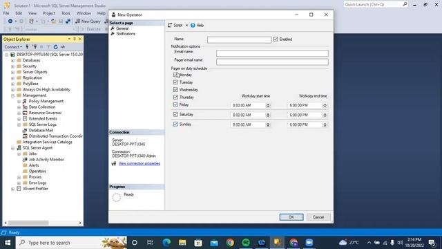 Adding operator to alerts and jobs in MS SQL смотреть онлайн