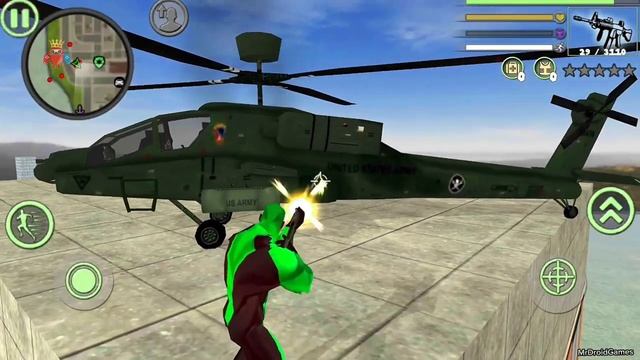 Green Deadpool Rope Hero Vice Town Crime Simulator #8 - Fun at Military Camp - Android Gameplay смотреть онлайн