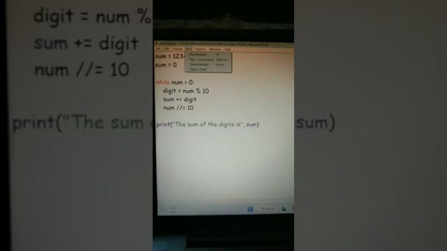 python program that calculate the sum of digit of a number. #notes #computerscience #idle #coding смотреть онлайн